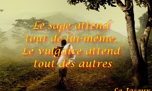 Le sage attend tout de lui même, le vulgaire…